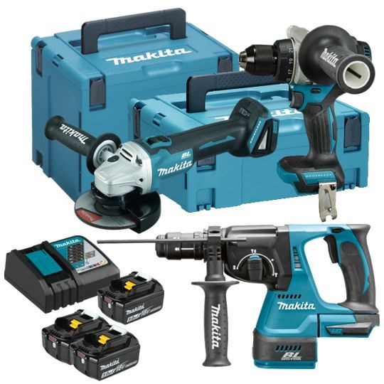 MAKITA ZESTAW COMBO 18V DLX3202TJ (DHP492, DGA506, DHR243) 3x5,0Ah 2xMP-0