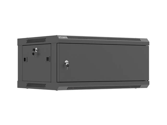Zidni komunikacijski ormar LANBERG 19" 4U 450mm (WF01-6404-00B), crna boja-0