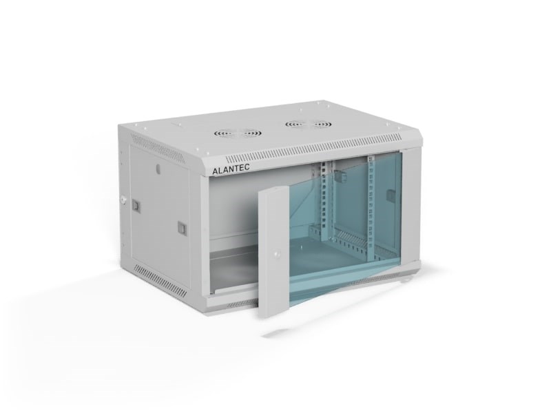 Zidni mrežni ormar ALANTEC 19" 6U (600x450mm), siva boja