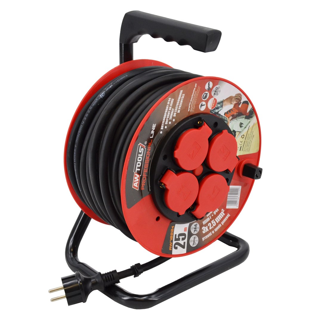 Produžni kabel na bubnju AWTOOLS Professional 30m (3x2.5mm², 16A, IP44)-0