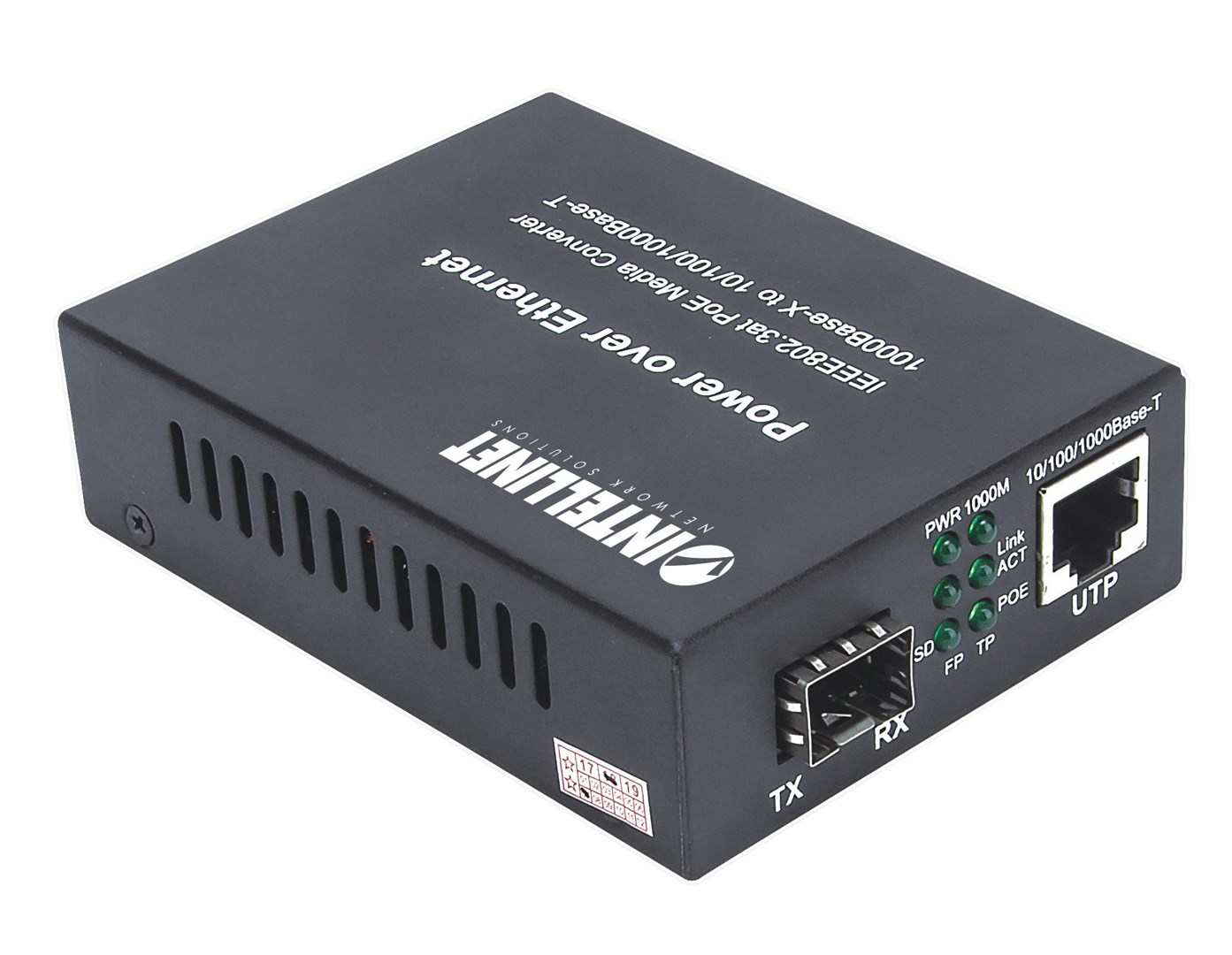 INTELLINET Gigabitni PoE+ medijski konverter 508216 (1x RJ45, 1x SFP)-3