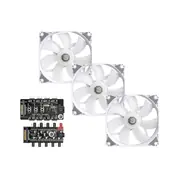 Ventilator za kućište BITSPOWER Notos RGB 120mm PWM (bijela boja, 3 kom)