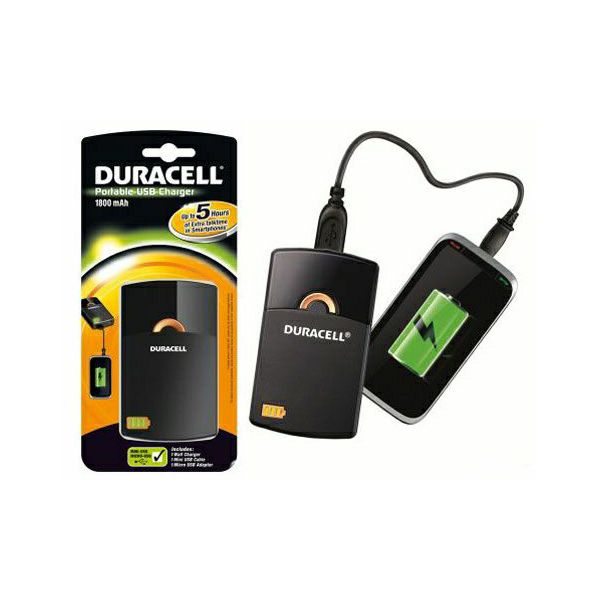 Prijenosni punjač DURACELL USB 1800mAh