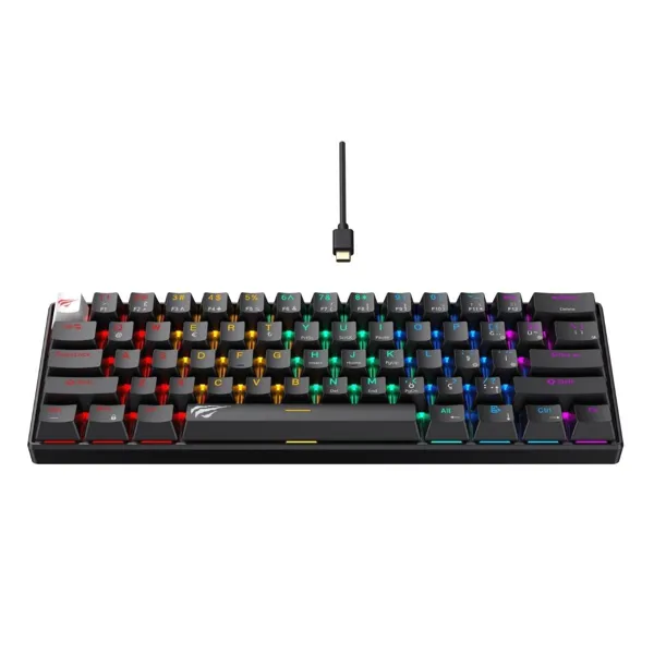 Mehanička gaming tipkovnica HAVIT GAMENOTE HV-KB903L (60%, RGB, USB-C, ENG)