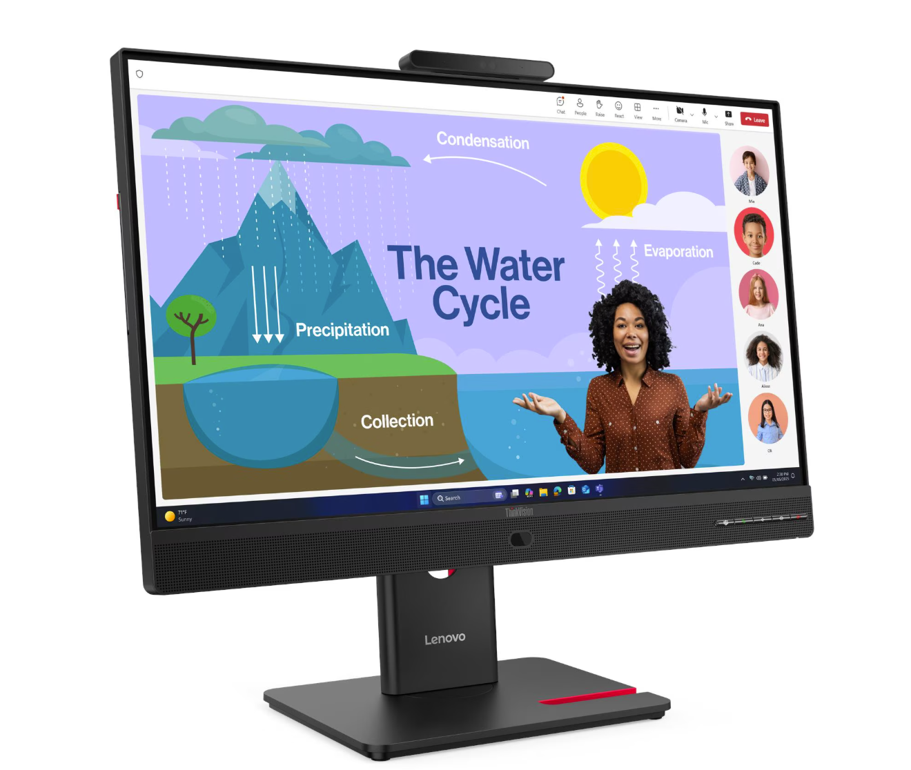 Monitor LENOVO ThinkVision T24d-4v 23.8" (IPS, Full HD, 120Hz, 4ms, USB-C 100W, Web kamera)