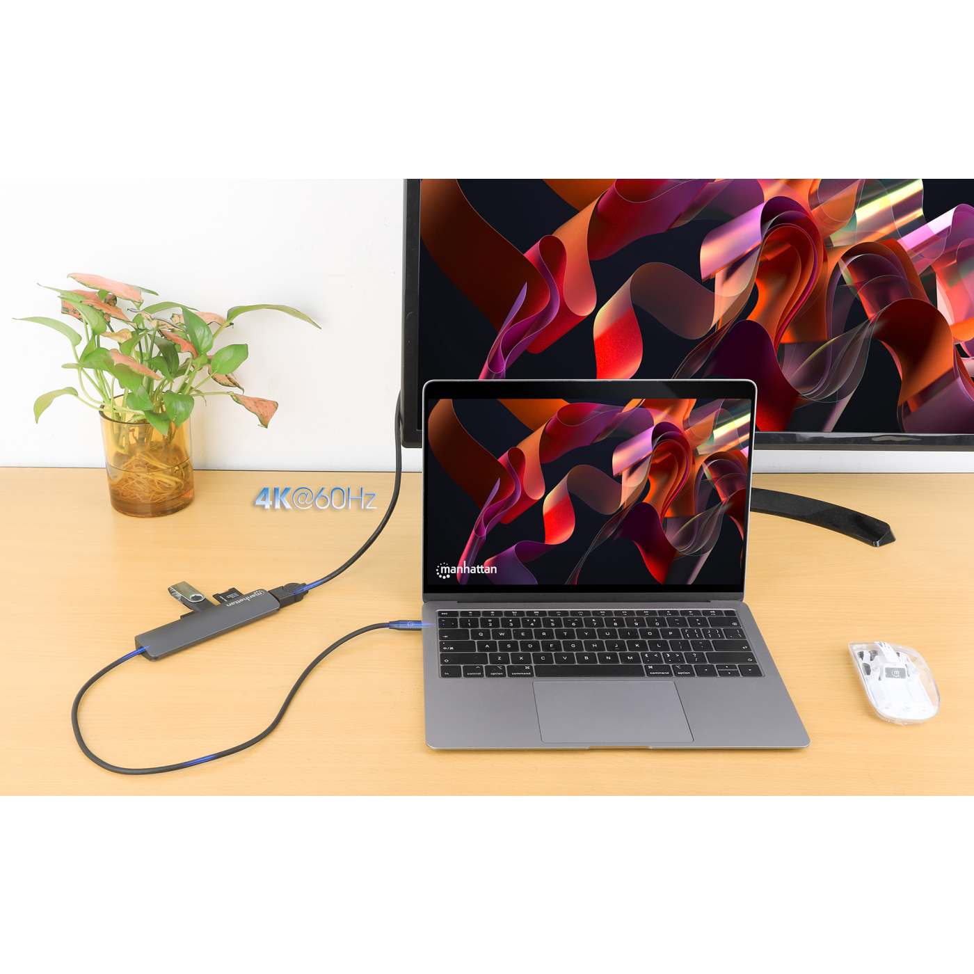 Docking stanica MANHATTAN USB-C 7-u-1 153844 (HDMI 4K@60Hz, 100W PD)-3