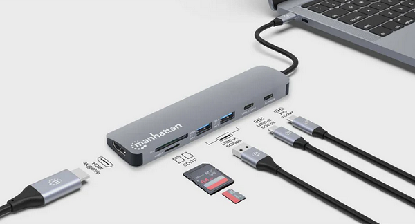 Docking stanica MANHATTAN USB-C 7-u-1 153844 (HDMI 4K@60Hz, 100W PD)-7