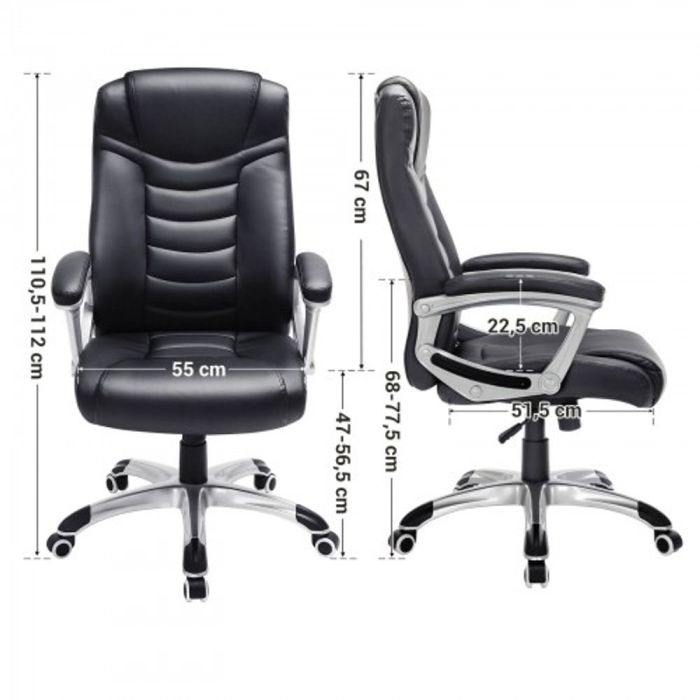 Uredska stolica SONGMICS OBG22BK crna boja-5