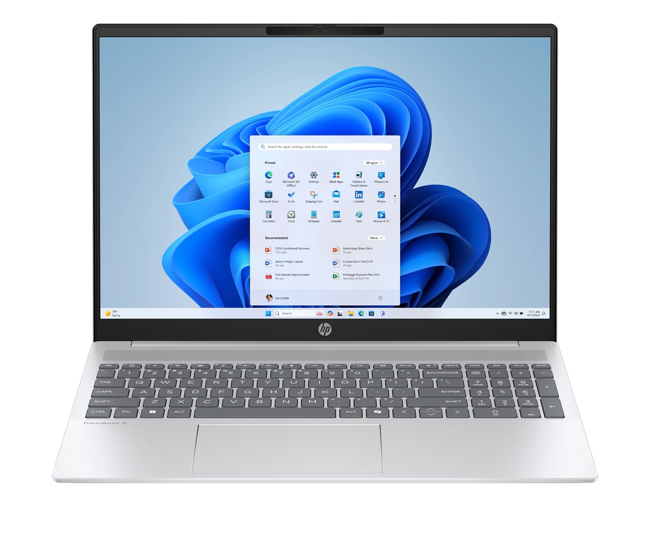 Laptop HP OmniBook 5 16-af1060nw (16", IPS, 2K, Intel Core Ultra 5 225U, 24GB, 512GB SSD, Intel Arc Graphics, Windows 11, Non-HR tipkovnica, Glacier Silver)-0