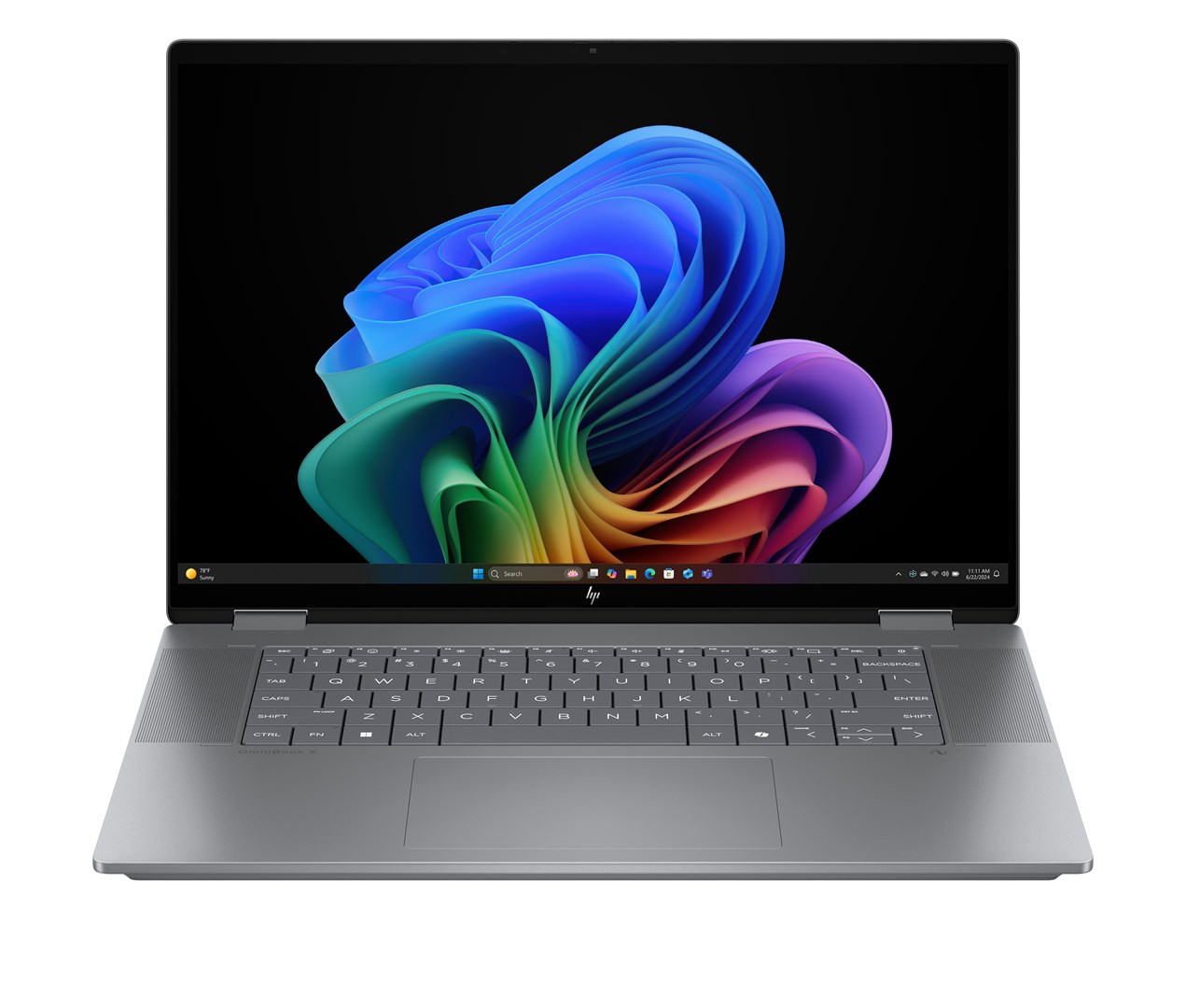 Laptop HP OmniBook X Flip 16-ar0016nw (16", Touch OLED, 2K, AMD Ryzen AI 5 340, 16GB, 1TB SSD, AMD Radeon 840M, Windows 11, Non-HR tipkovnica, Meteor Silver)-1