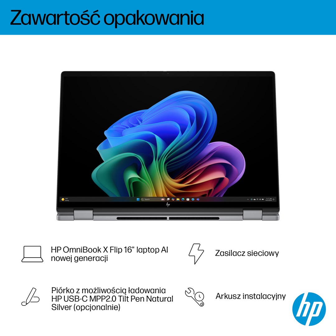 Laptop HP OmniBook X Flip 16-ar0016nw (16", Touch OLED, 2K, AMD Ryzen AI 5 340, 16GB, 1TB SSD, AMD Radeon 840M, Windows 11, Non-HR tipkovnica, Meteor Silver)-10