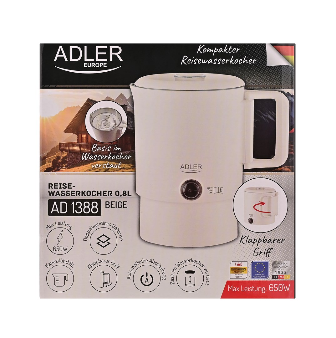 Kuhalo za vodu ADLER AD 1388b (1.0 L, 1200 W), bež boja-4