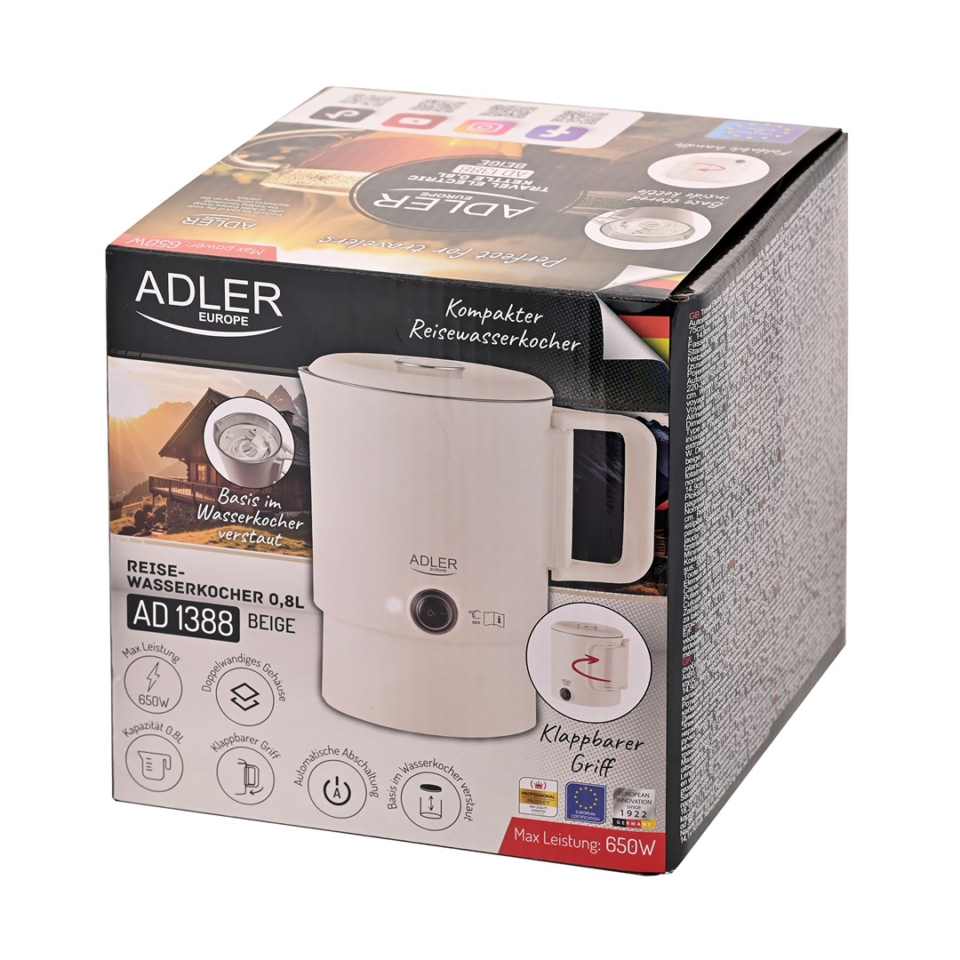 Kuhalo za vodu ADLER AD 1388b (1.0 L, 1200 W), bež boja-5