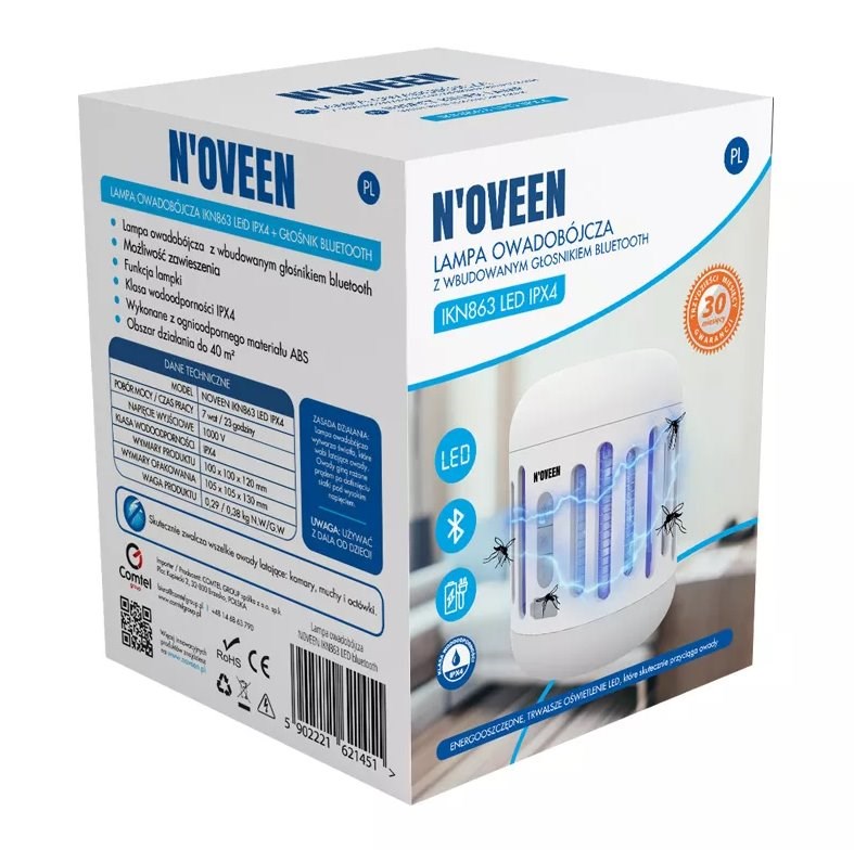 Lampa protiv insekata s Bluetooth zvučnikom N'OVEEN IKN863 LED (IPX4)-1