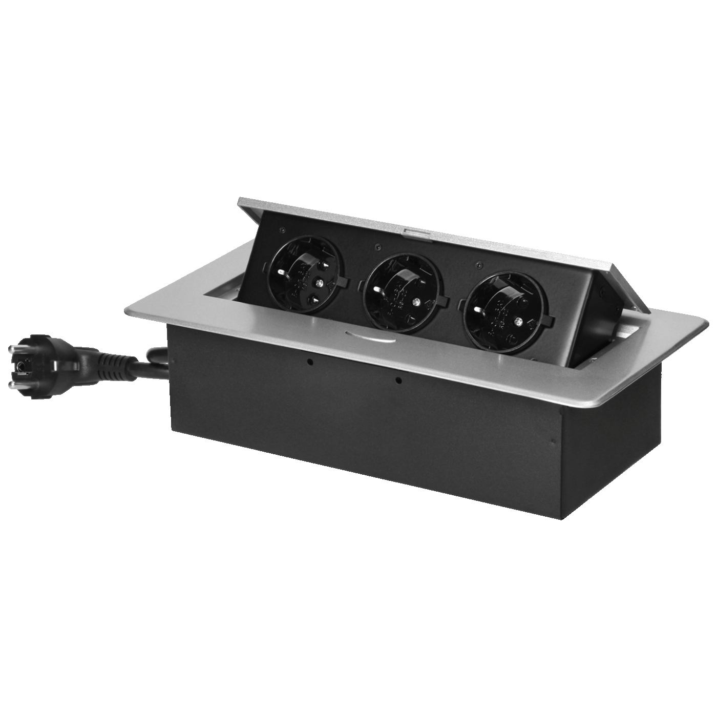 Orno OR-GM-9033(GS)/G ugradbeni produžni kabel, 3x Schuko, grafitni-0