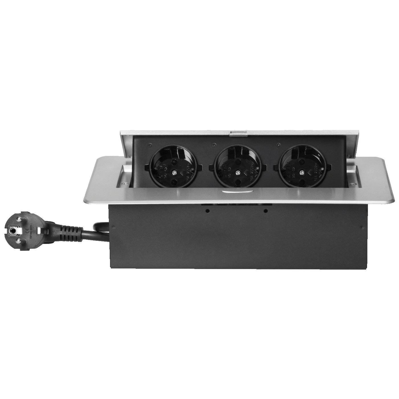 Orno OR-GM-9033(GS)/G ugradbeni produžni kabel, 3x Schuko, grafitni-1