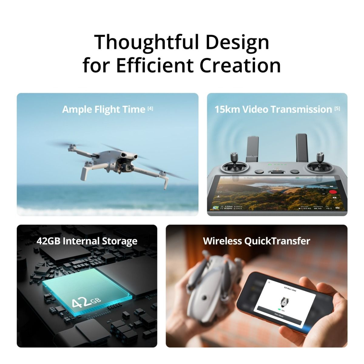Dron DJI Lito X1 (DJI RC-N3) (1/1.3" CMOS, 4K HDR, do 36 min leta, 42 GB, siva boja)-7