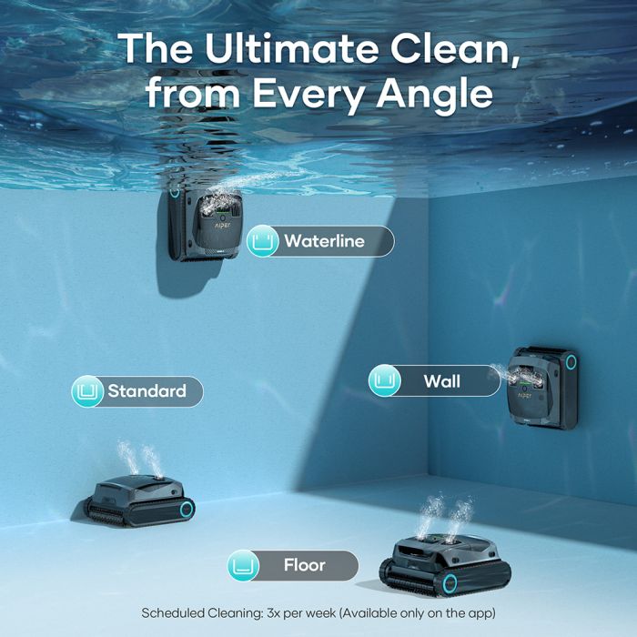 Robot za čišćenje bazena AIPER Scuba X1 (do 200 m², 6600 GPH, 180 min, Wi-Fi, crna boja)-9