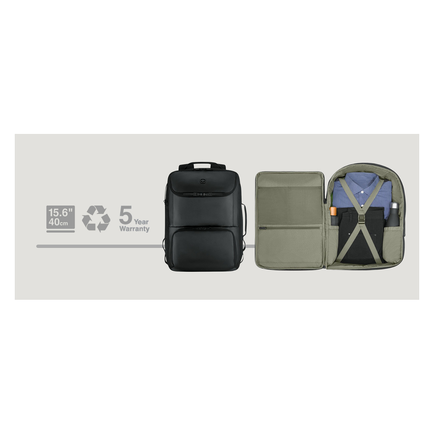 Ruksak za prijenosno računalo WENGER UrbanOne Travel 15.6" crna boja-19
