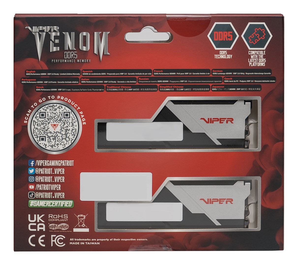 Memorija PATRIOT Viper Venom 16GB (2x8GB) DDR5 6000MHz CL36-9