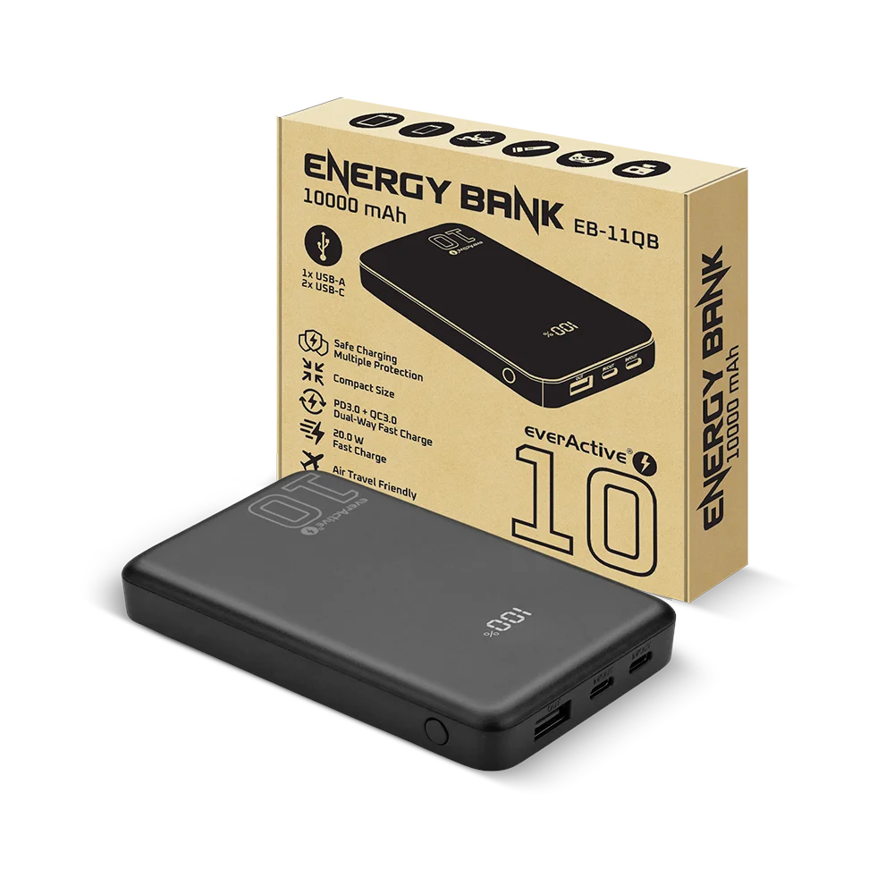 EVERACTIVE POWERBANK 10 000MAH 20W QC4+ EB-11QB-3