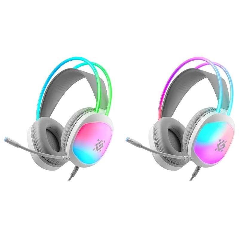 Slušalice DEFENDER Eclipse RGB (Žično, mikrofon, USB-A, Bijela)-1