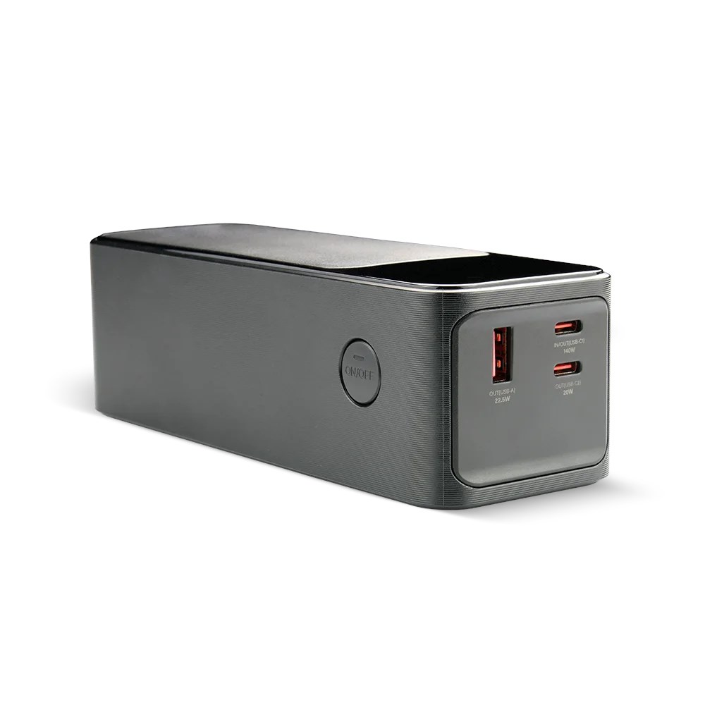 Powerbank 27 000mAh, 1x USB, 2x USB-C, 162,5W, QC4+, flashlight, LCD screen, black-1