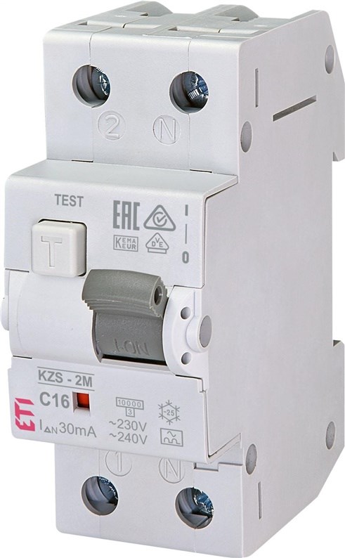 Kombinirana zaštitna sklopka ETI KZS-2M 16A/30mA 2P