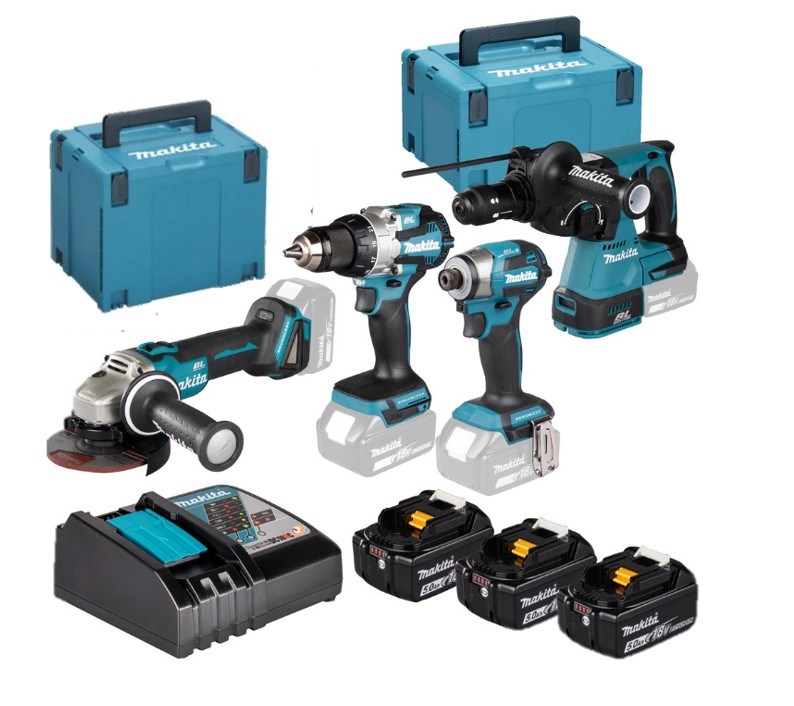 Set akumulatorskih alata MAKITA DLX3171T 18V LXT (DGA504+DDF489+DTD173, 3x5.0Ah)-0