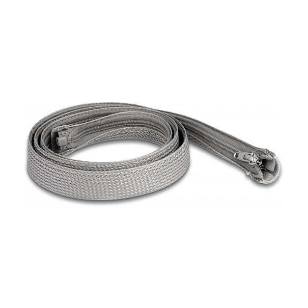 Organizator kabela DELOCK pleteni bužir s patentnim zatvaračem, 1 m x 20 mm, siva boja-0