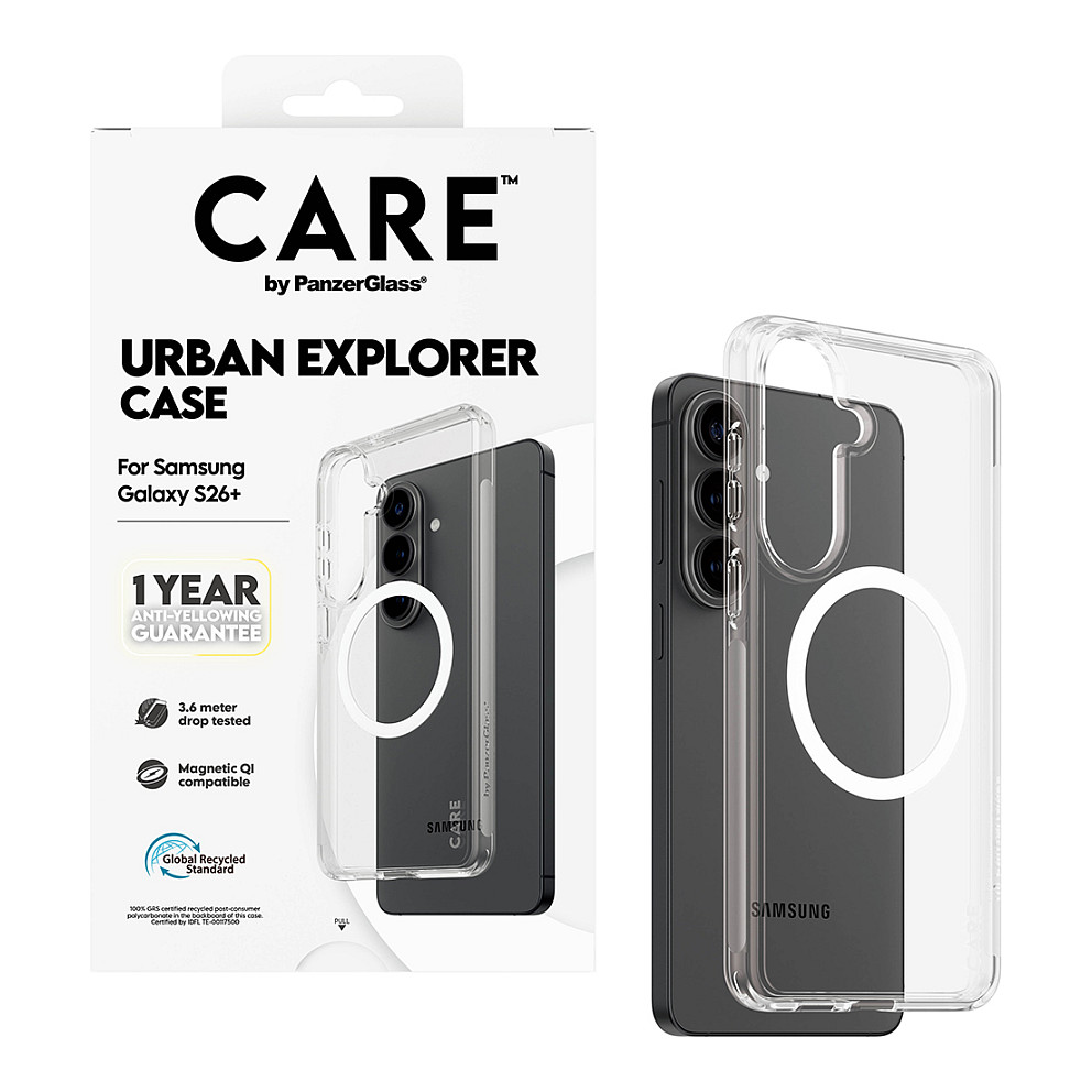 CARE Urban Explorer Case Clear w. White Qi Samsung Galaxy S26+-4