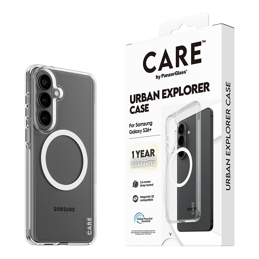 CARE Urban Explorer Case Clear w. White Qi Samsung Galaxy S26+-5