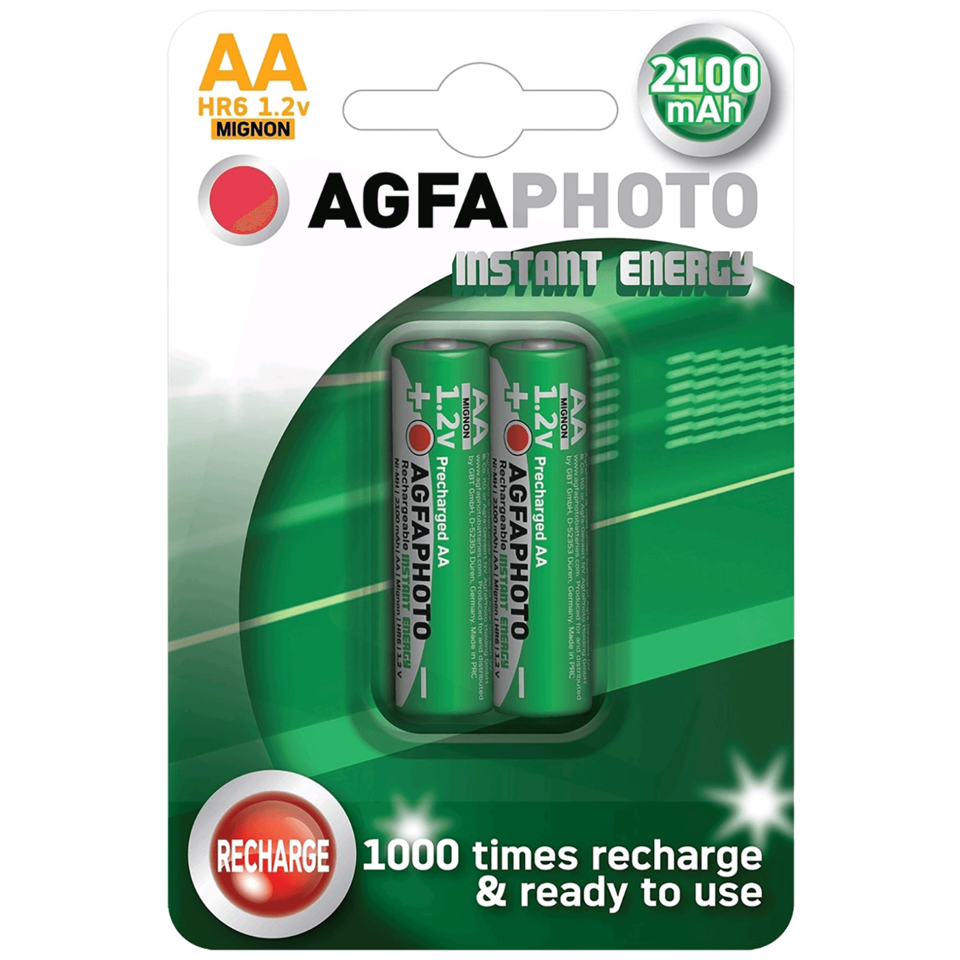 AgfaPhoto AA 2100 mAh punjive baterije, 2 komada