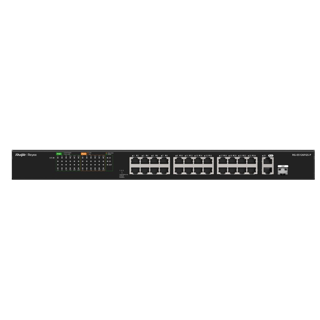 Ruijie Networks RG-ES126FGS-P network switch Unmanaged L2 Gigabit Ethernet (10/100/1000) Power over Ethernet (PoE) Black-0
