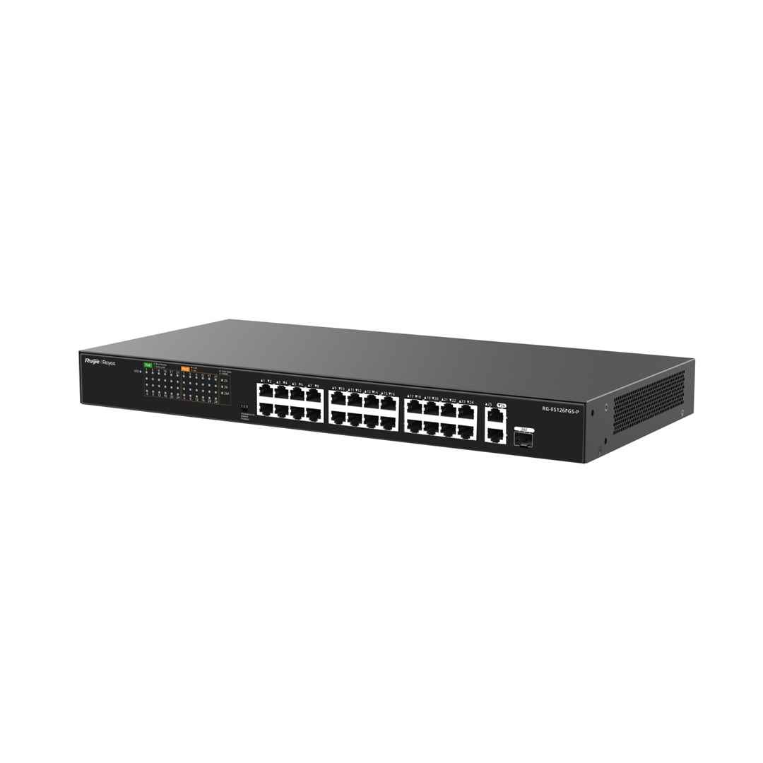 Ruijie Networks RG-ES126FGS-P network switch Unmanaged L2 Gigabit Ethernet (10/100/1000) Power over Ethernet (PoE) Black-1