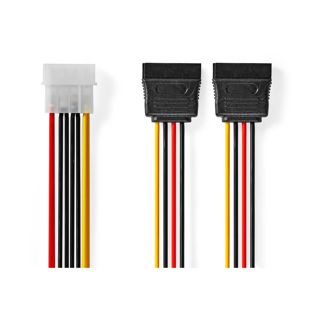 Kabel NEDIS CCGB73520VA015, MOLEX na 2x SATA, 0.15m
