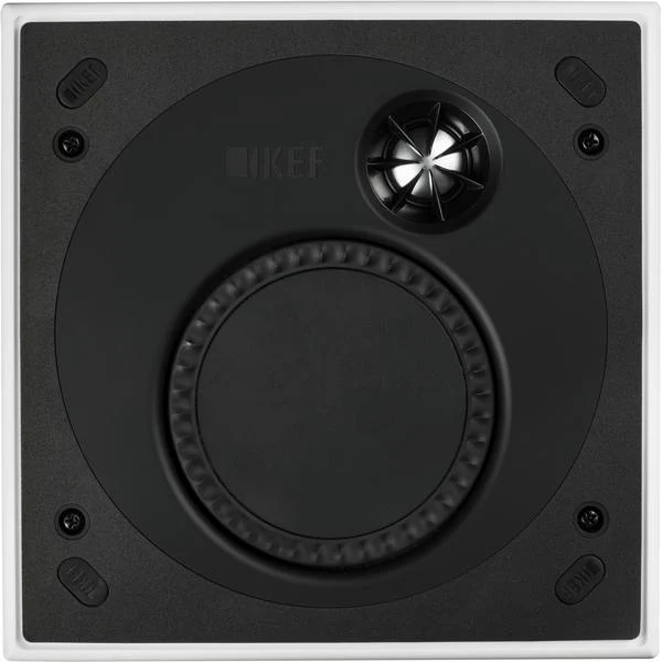 Ugradbeni zvučnik KEF Ci160TS (4.5", 2-sistemski, 100 W, ultra-tanki, kvadratni, bijela boja)