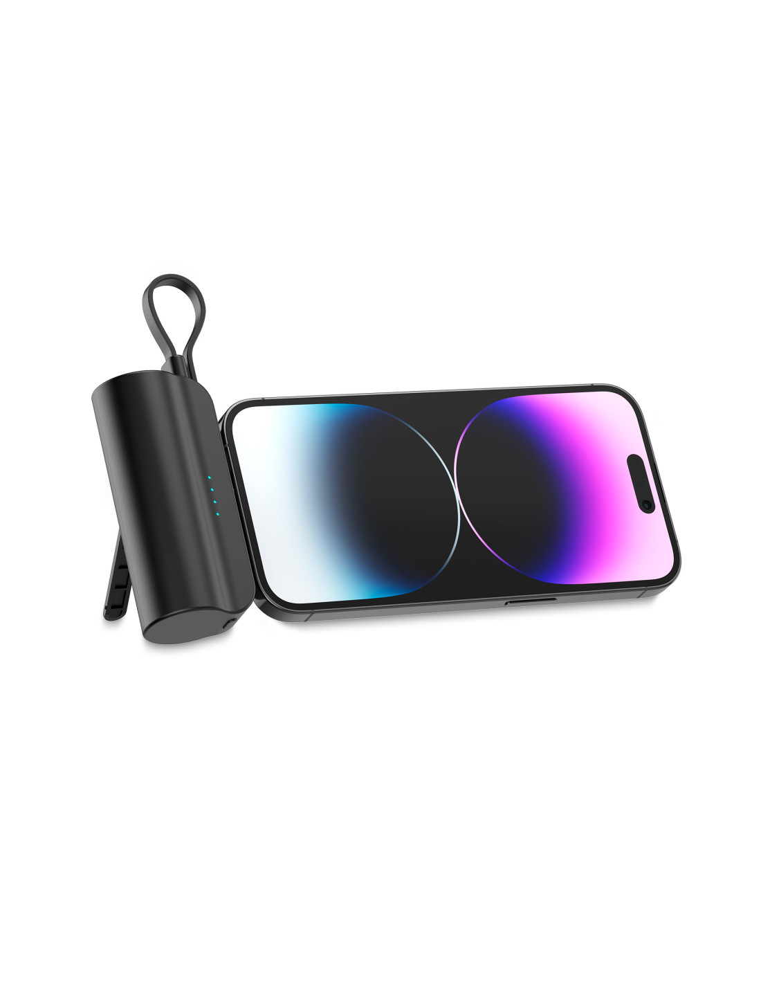 Baterija prijenosna KSIX 5000 mAh, USB-C džepna, USB-C na USB-C, crna-4