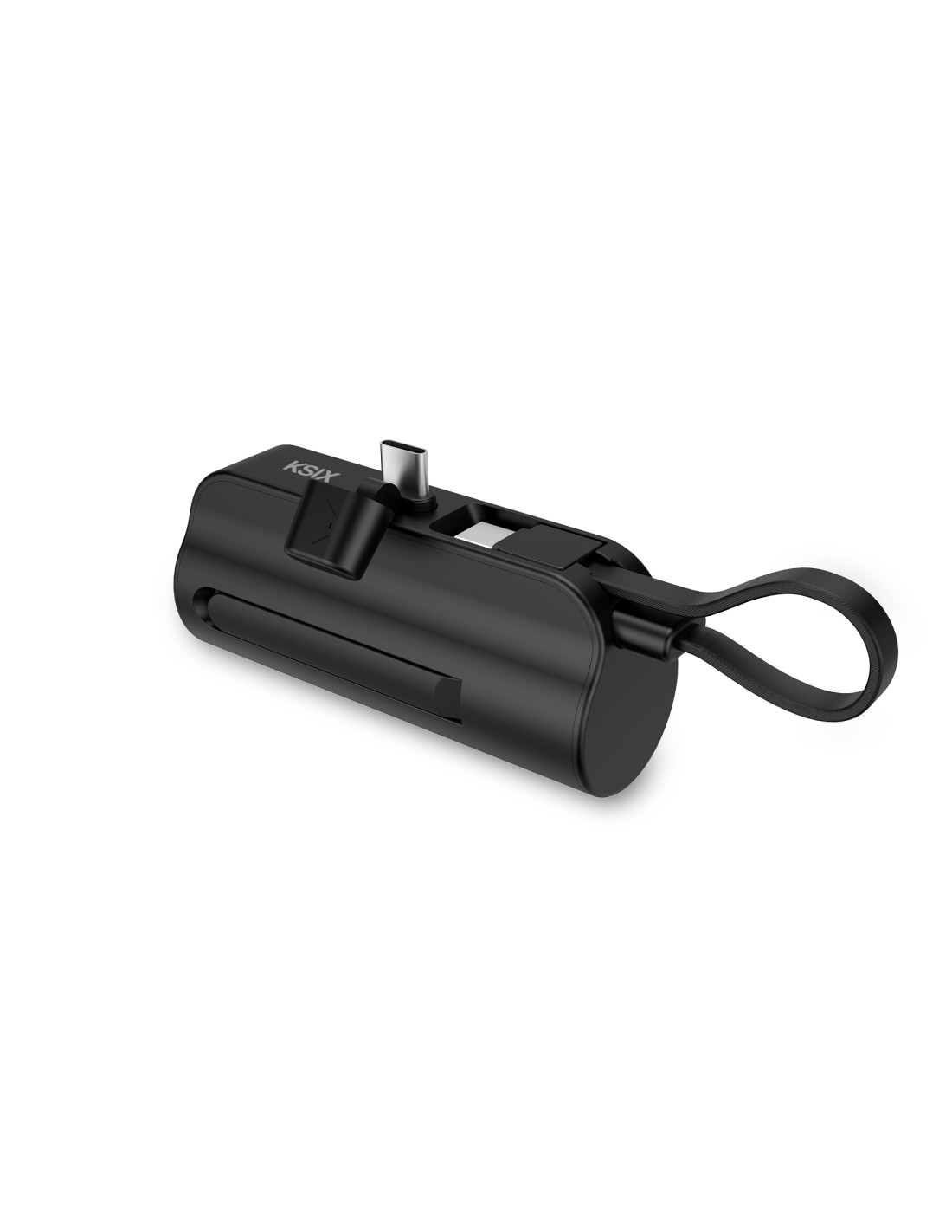 Baterija prijenosna KSIX 5000 mAh, USB-C džepna, USB-C na USB-C, crna-1