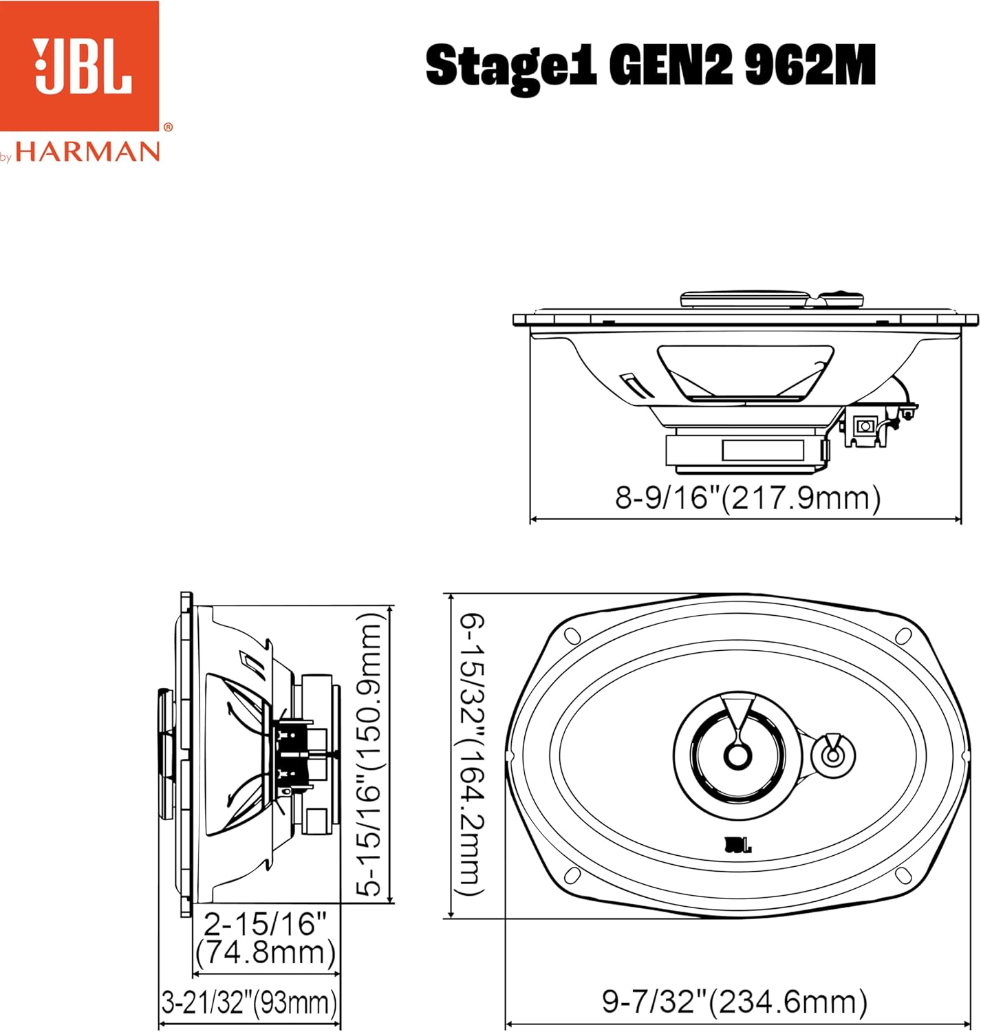 Auto zvučnici JBL Stage1 962M Gen2-4