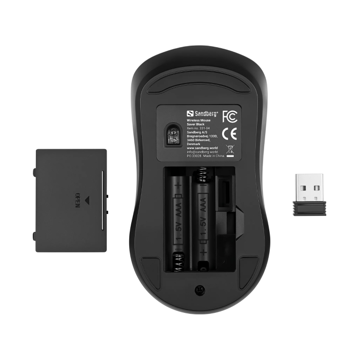 Bežični miš SANDBERG Wireless Mouse Saver (1600 DPI), crna boja-3