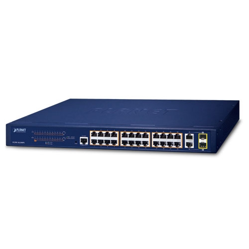 Mrežni switch PLANET FGSW-2624HPS, 24x 10/100 PoE+ + 2x Gigabit Combo, upravljivi-0