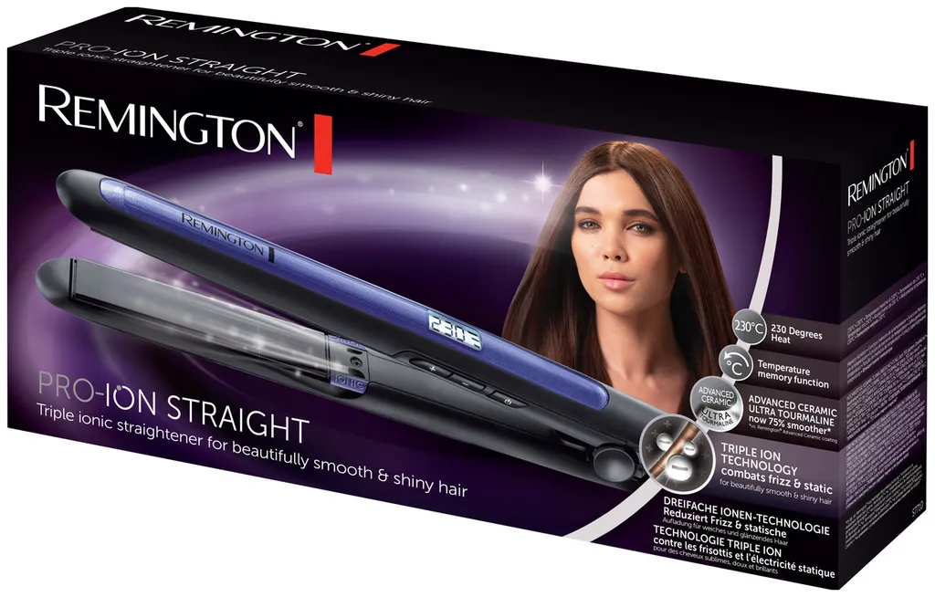 Pegla za kosu REMINGTON S7710 (keramika s turmalinom, 150-230°C, ionizator, crna boja)-1
