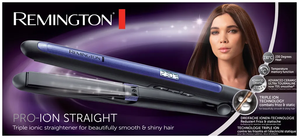 Pegla za kosu REMINGTON S7710 (keramika s turmalinom, 150-230°C, ionizator, crna boja)-2