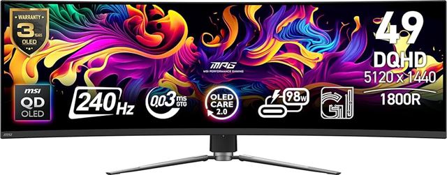 Monitor MSI MPG 491CQPX 49" (QD-OLED, DQHD, 240Hz, 0.03ms, G-Sync kompatibilan, USB-C 98W)-0