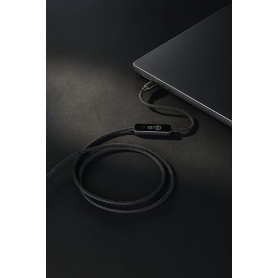 Kabel CELLULARLINE PowerView IQ (USB-C na USB-C, 240W, TFT zaslon, 1.2 m, crna boja)-3