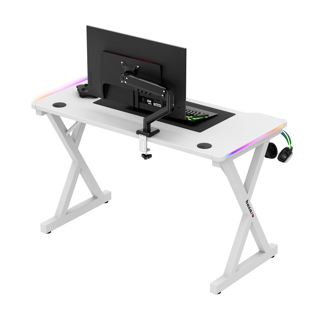 Gaming stol HUZARO Hero 2.3 RGB, bijela boja-1