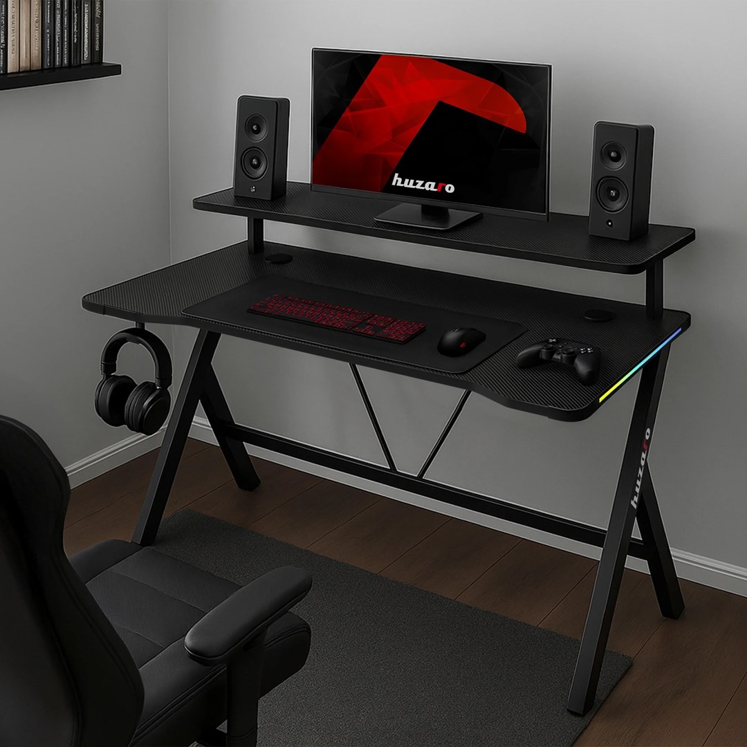 Gaming stol HUZARO Hero 1.9 RGB, crna boja-4