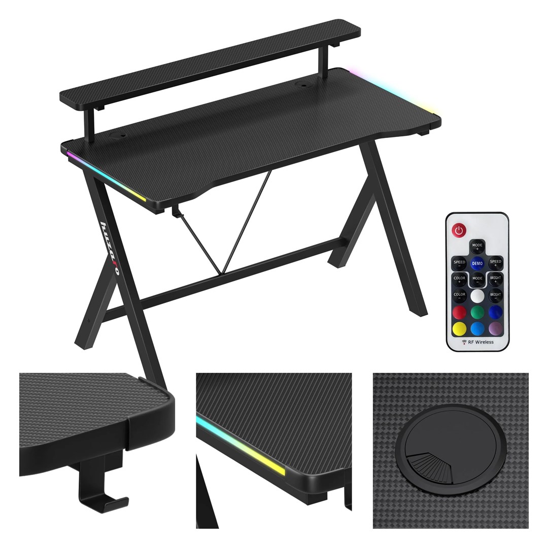 Gaming stol HUZARO Hero 1.9 RGB, crna boja-0