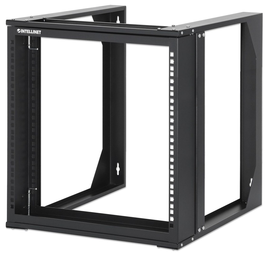 Zidni mrežni ormar INTELLINET 19" 9U otvoreni zglobni, 450mm dubina, crna boja-6